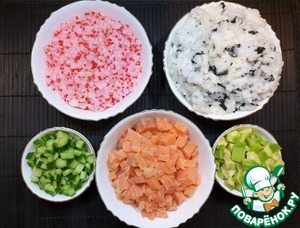 Новогодний салат "Суши" с лососем