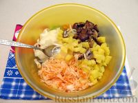 Салат с шампиньонами, картофелем и квашеной капустой